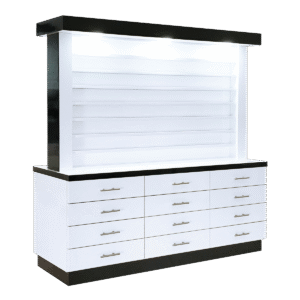 Tủ trưng bày/ đựng sơn và bột hai bên